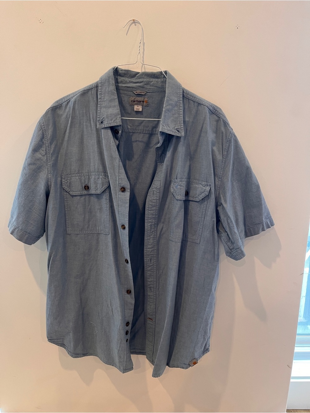 Carhartt Light Blue Short Sleeve Button-Down Work Shirt
